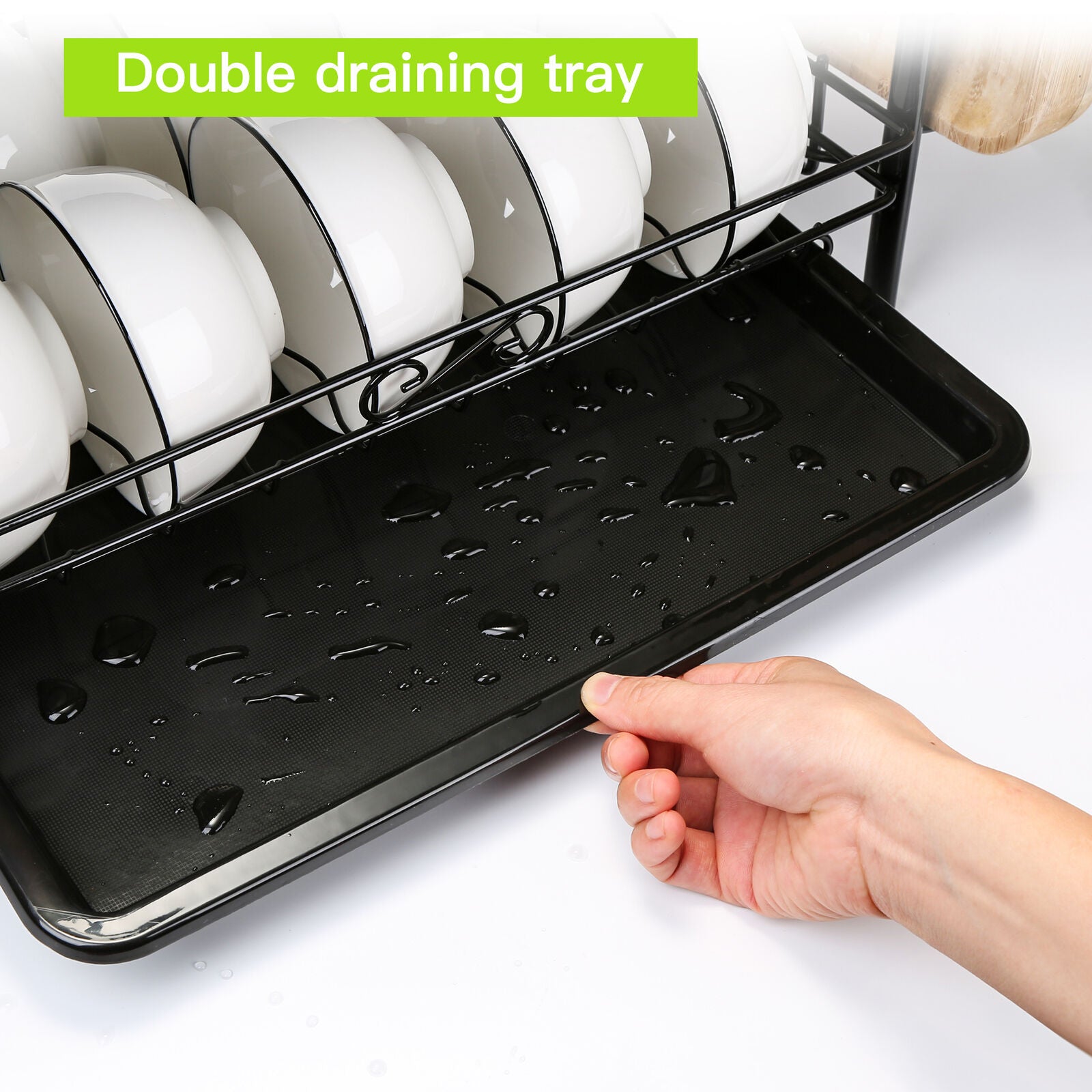 Steel 2 Tier Dish Drying Rack For Storage & Organizing