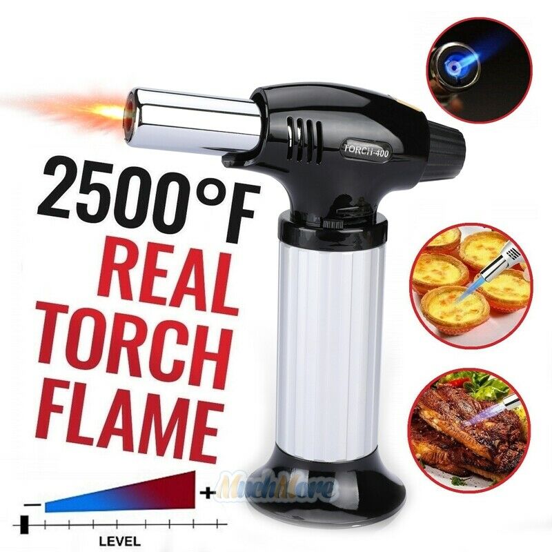 Refillable Butane Culinary Torch – Adjustable Flame Kitchen Blow Torch for Crème Brûlée, BBQ & Baking