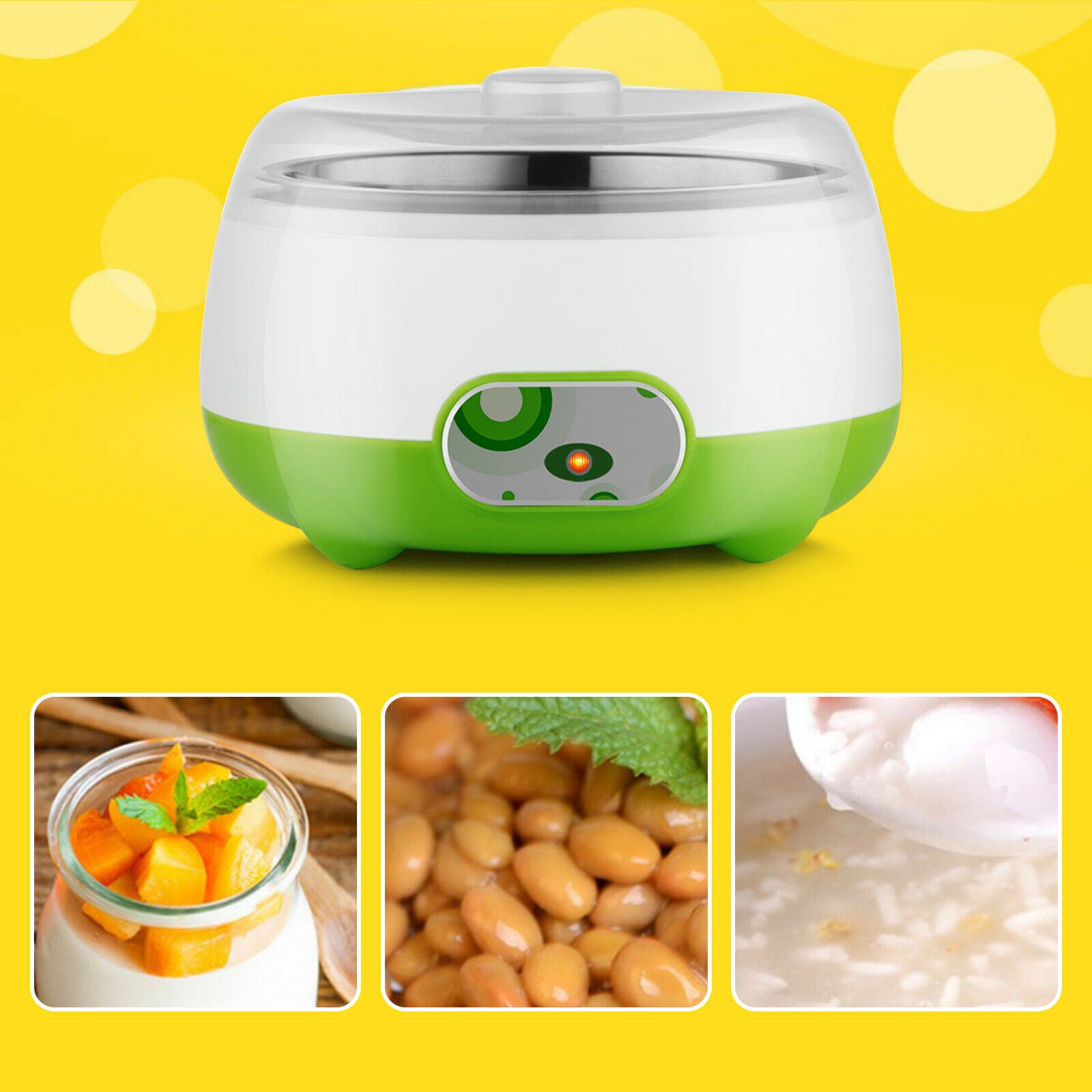 1L Automatic Yogurt Maker Machine – Stainless Steel Greek Yogurt Maker with Temperature Control