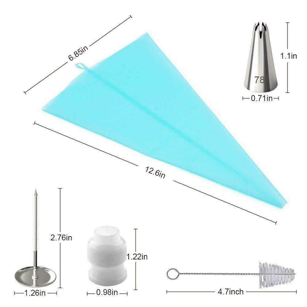 42-Piece Cake Decorating Kit – Stainless Steel Icing Piping Tips & Pastry Nozzles Set