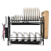 Steel 2 Tier Dish Drying Rack For Storage & Organizing