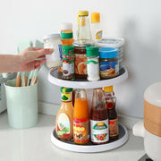 2 Tier Lazy Susan 360° Turntable, 10 inch, Adjustable Kitchen Spice Organizer Rack