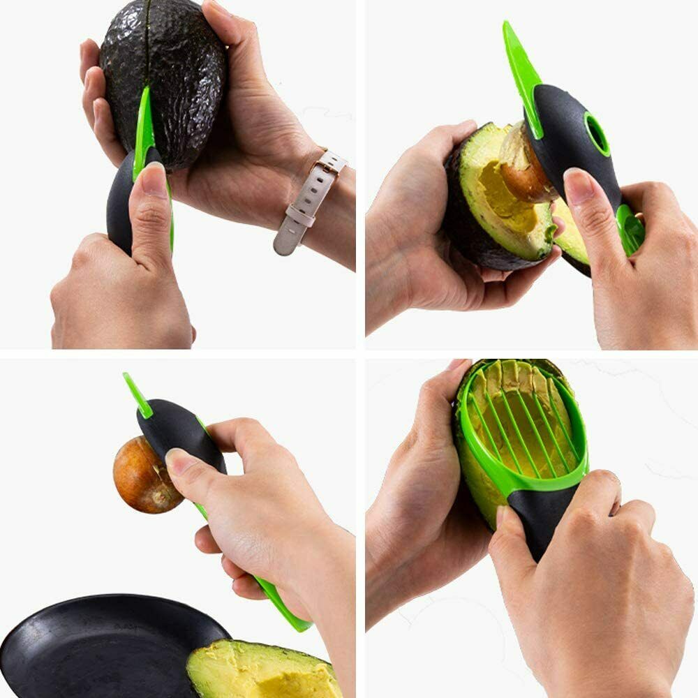 3-in-1 Avocado Slicer Tool – Fruit Cutter, Pitter & Peeler Kitchen Gadget