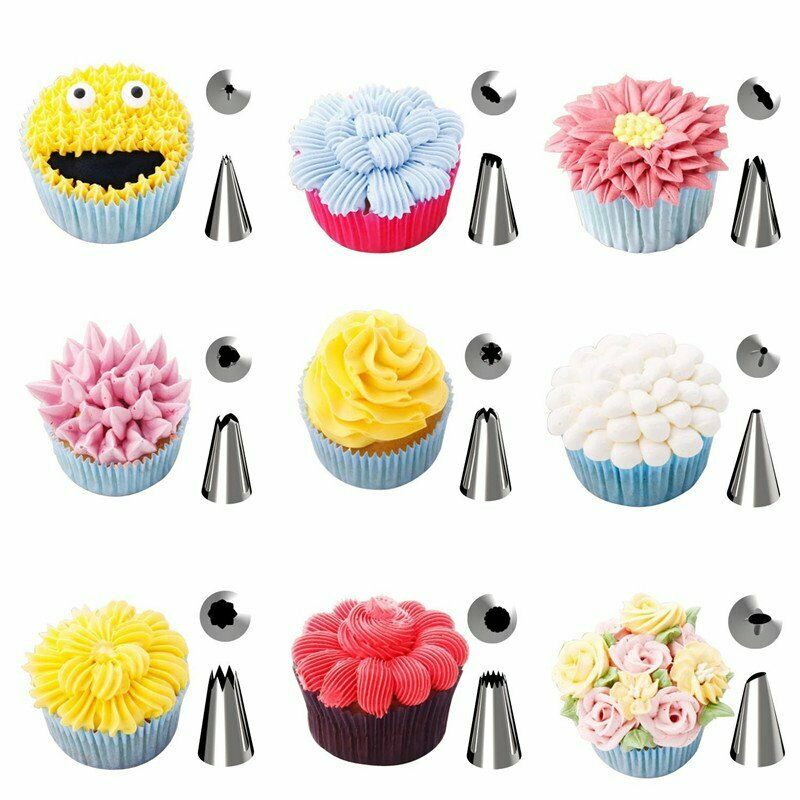 42-Piece Cake Decorating Kit – Stainless Steel Icing Piping Tips & Pastry Nozzles Set