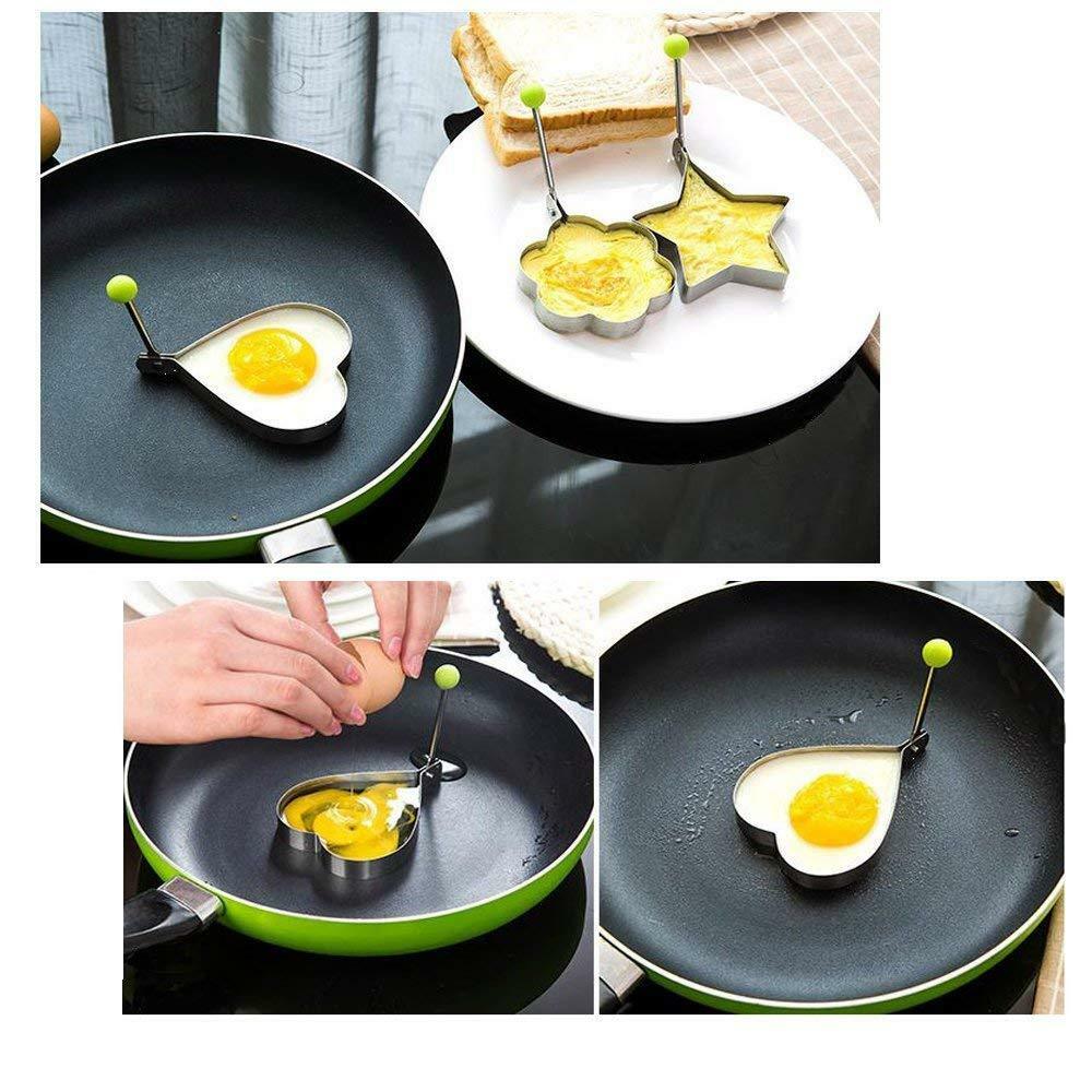 5-Piece Nonstick Egg Ring Mold Set – Stainless Steel Pancake & Breakfast Sandwich Cooker