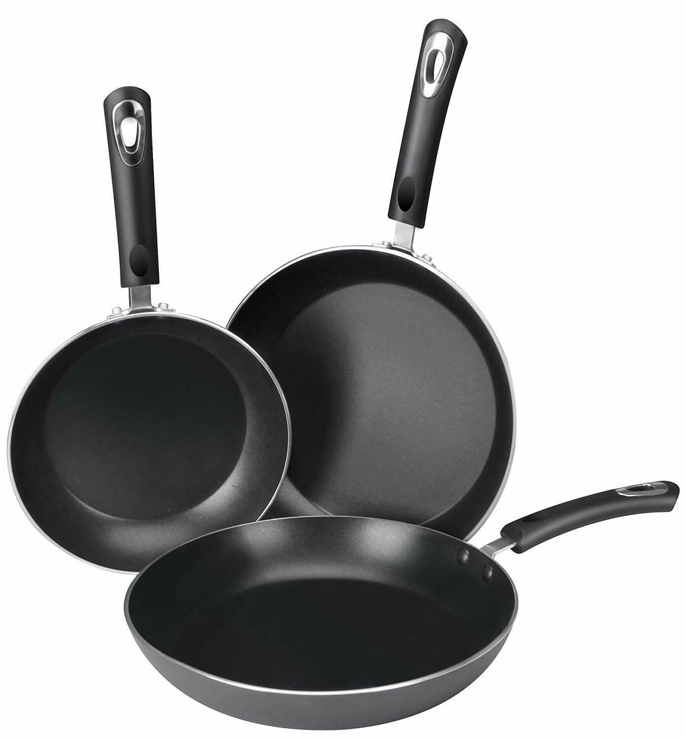 3-Piece Nonstick Frying Pan Set – Induction Compatible Skillet Cookware Set