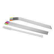 8 Pcs Stainless Steel Metal Drinking Reusable Straws + Cleaner Brush Kit
