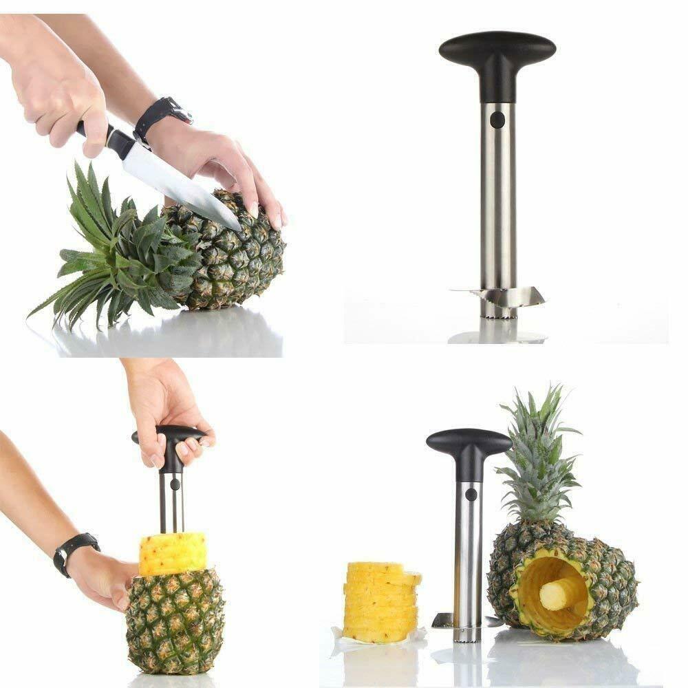 Stainless Steel Pineapple Corer & Slicer – All-in-One Pineapple Peeler Cutter Tool