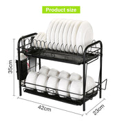 Steel 2 Tier Dish Drying Rack For Storage & Organizing