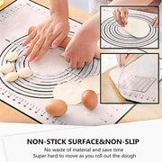 2 Pack Silicone, Non Slip, Measurement Pastry Mat