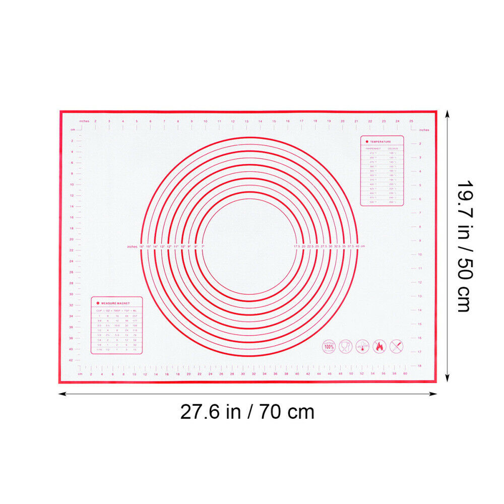 Extra Large Silicone Baking Mat with Measurements – Non Stick Pastry Dough Rolling Mat 20” x 28