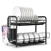 Steel 2 Tier Dish Drying Rack For Storage & Organizing