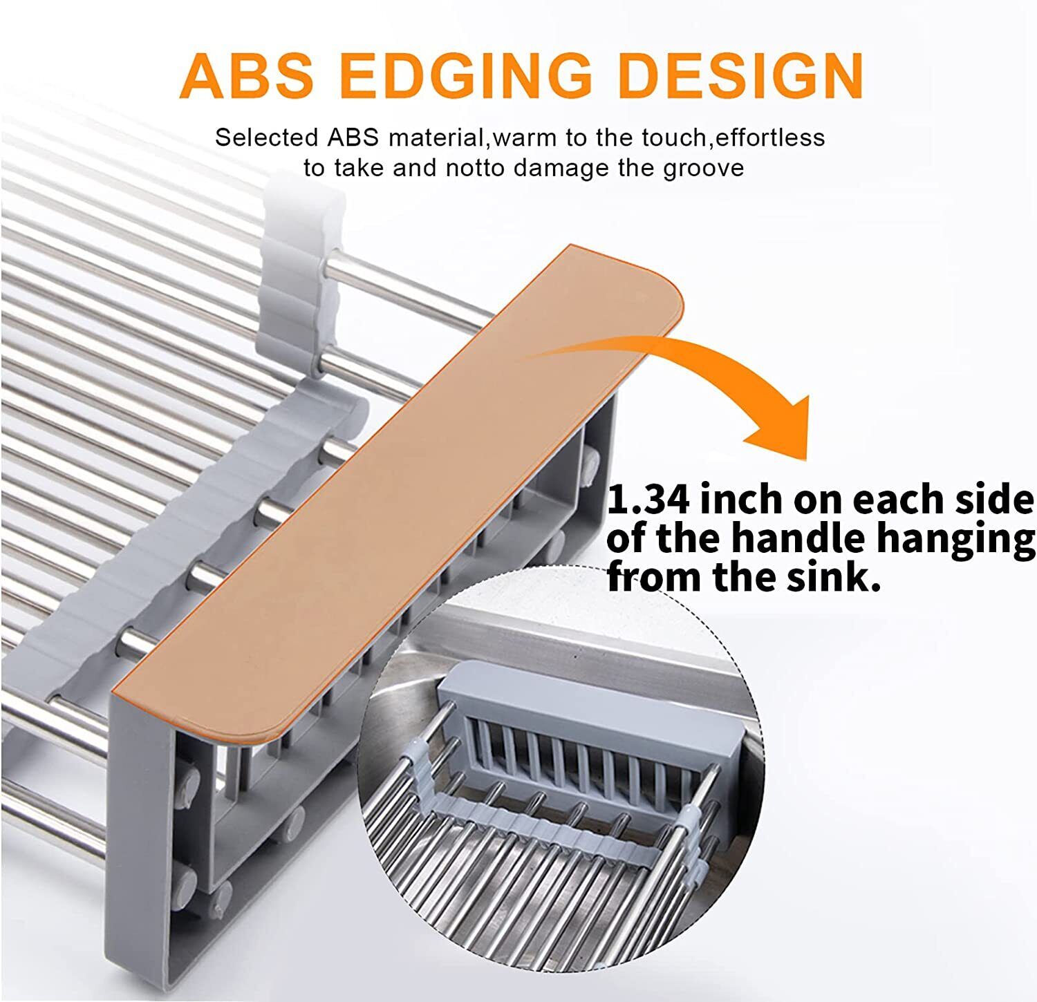 Adjustable Over Sink Dish Drying Rack – Stainless Steel Expandable Drain Basket