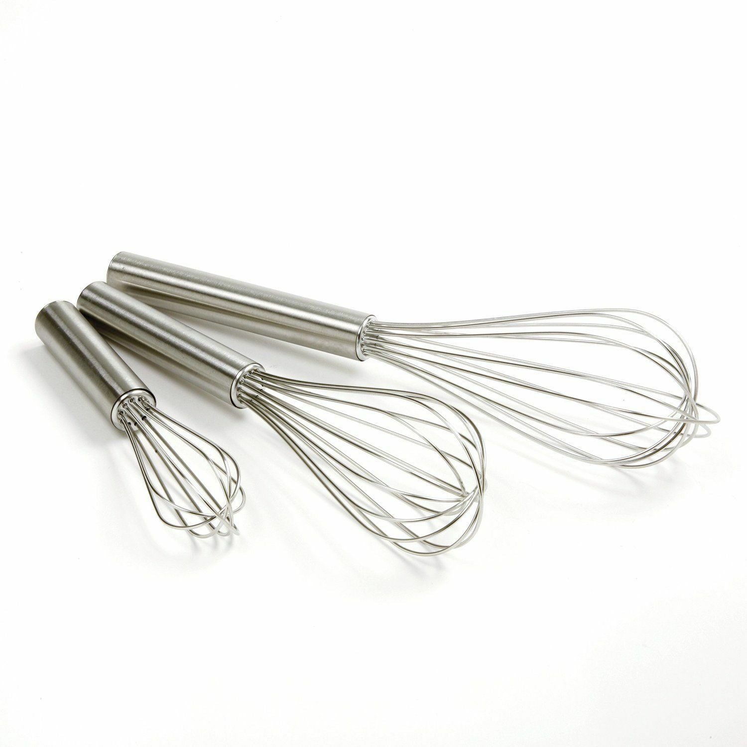 3-Piece Stainless Steel Balloon Whisk Set – Professional Wire Egg Beaters for Baking & Cooking