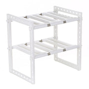 2-Tier Under Sink Rack, Adjustable Shelf Storage Organizer