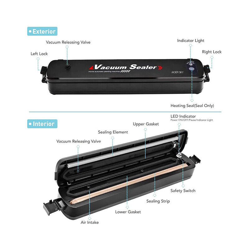 Automatic Vacuum Sealer Machine – Food Saver Sealing System with Vacuum Seal Bags