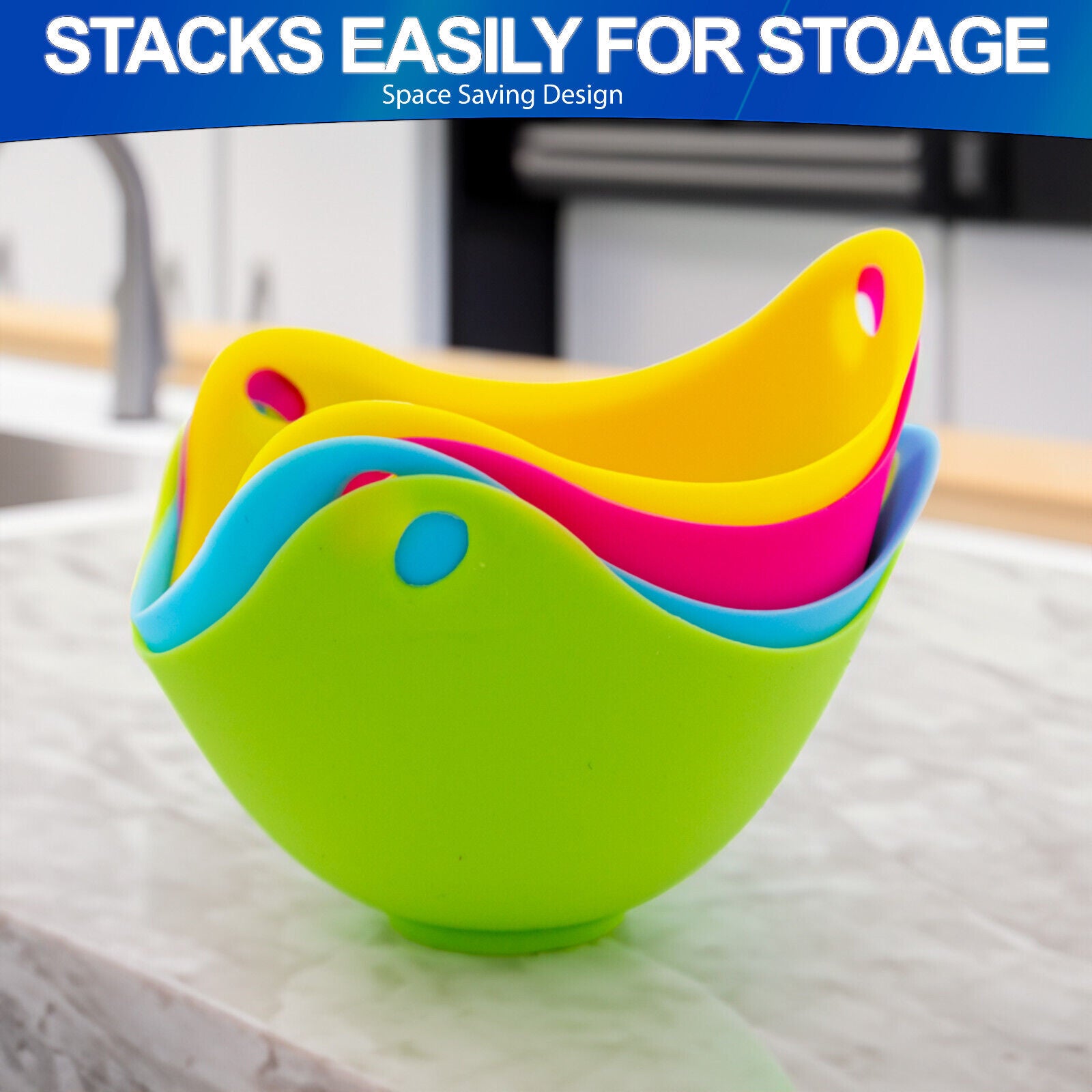 Silicone Egg Poacher Cups Set – Non Stick Microwave & Stovetop Egg Cooker for Perfect Poached Eggs