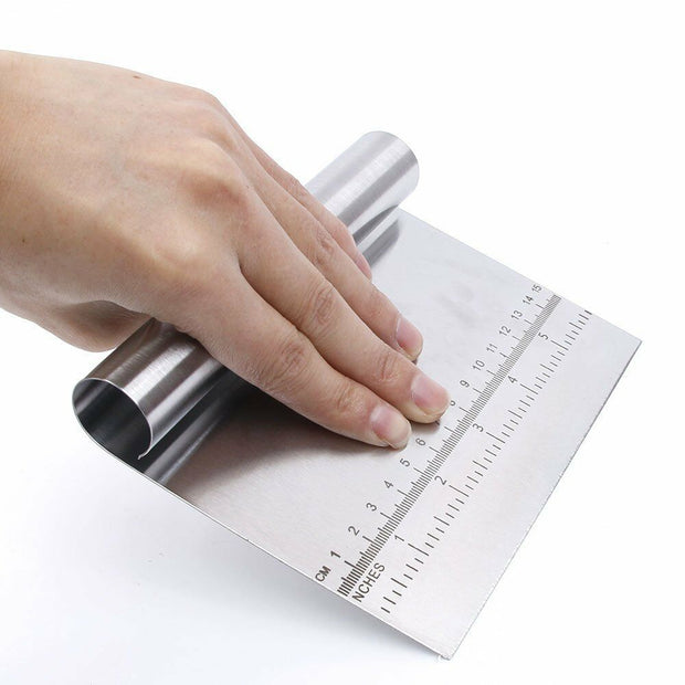 Professional Quality Heavy Duty Multi-Purpose Stainless Steel Bench Scraper, Chopper, Cutter