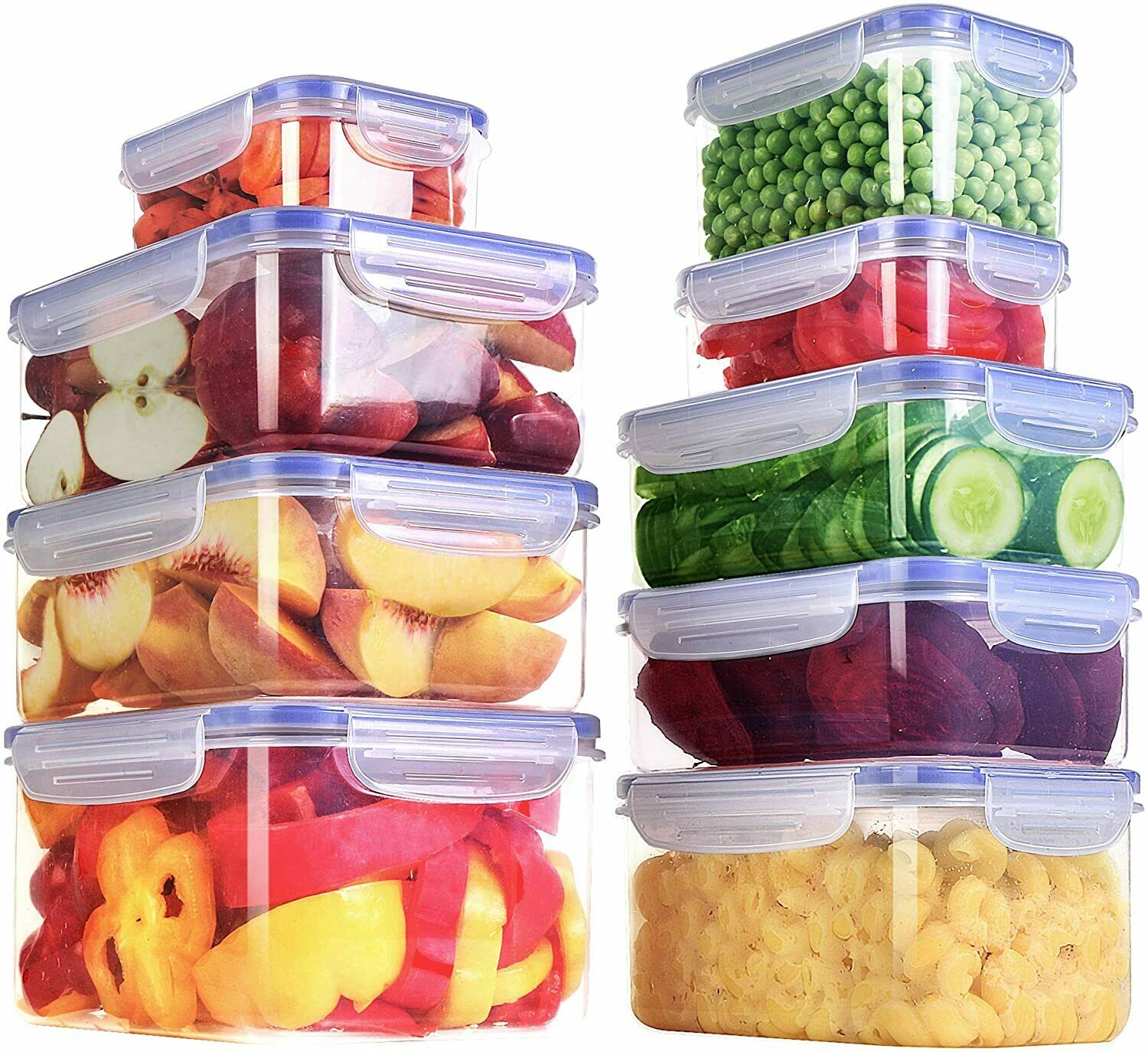 18 Pieces Plastic Food Containers set