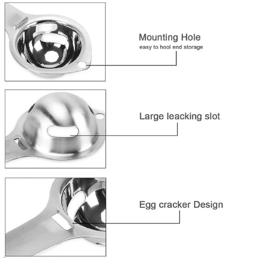 Stainless Steel Egg Separator Tool – Easy Egg Yolk & White Separator for Baking & Cooking