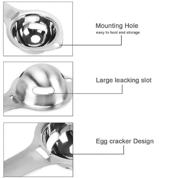 Stainless Steel Convenient Egg Yolk, White Separator