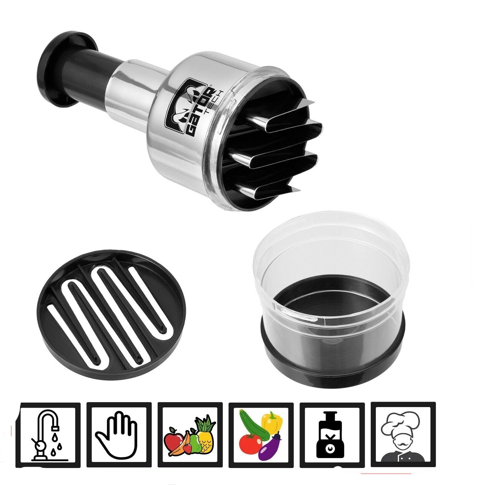 Multi-Function Vegetable Chopper & Slicer – Manual Onion Cutter, Peeler & Food Dicer Tool