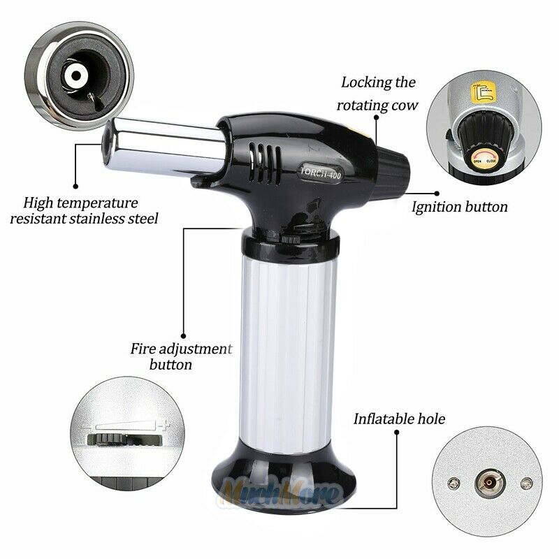 Refillable Butane Culinary Torch – Adjustable Flame Kitchen Blow Torch for Crème Brûlée, BBQ & Baking