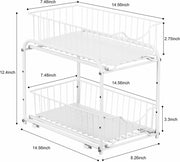 2-Tier Under Sink Organizer w/ Sliding Storage Drawer,Cabinet Organizer Kitchen