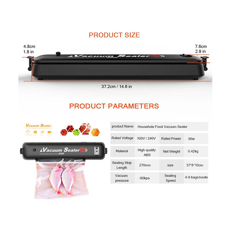 Automatic Vacuum Sealer Machine – Food Saver Sealing System with Vacuum Seal Bags