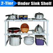 2-Tier Under Sink Rack, Adjustable Shelf Storage Organizer