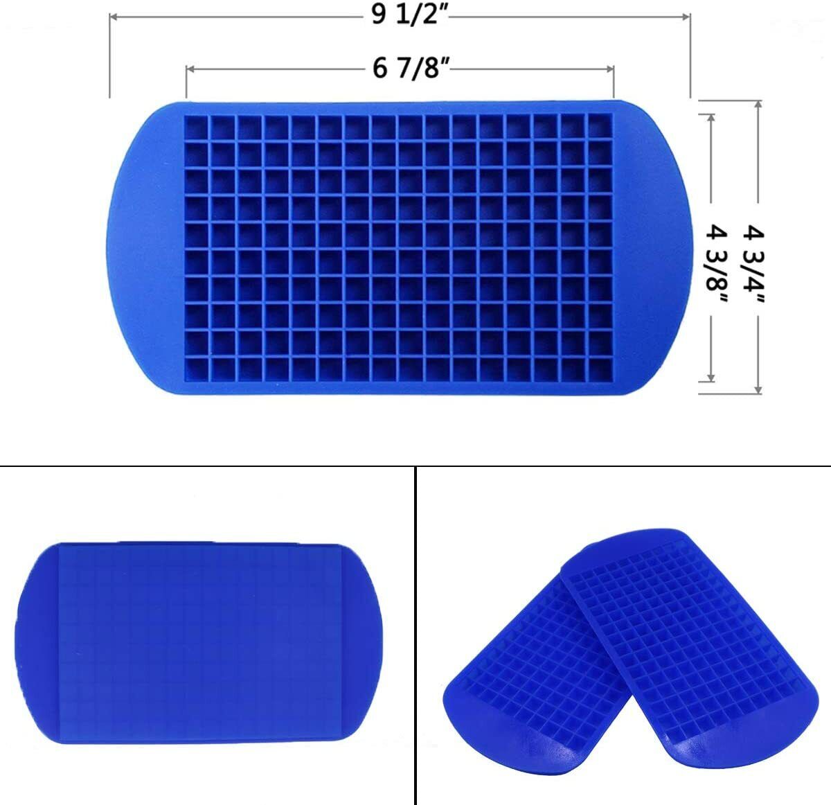 2 Mini Ice Cube Mold Trays- 160 Grids