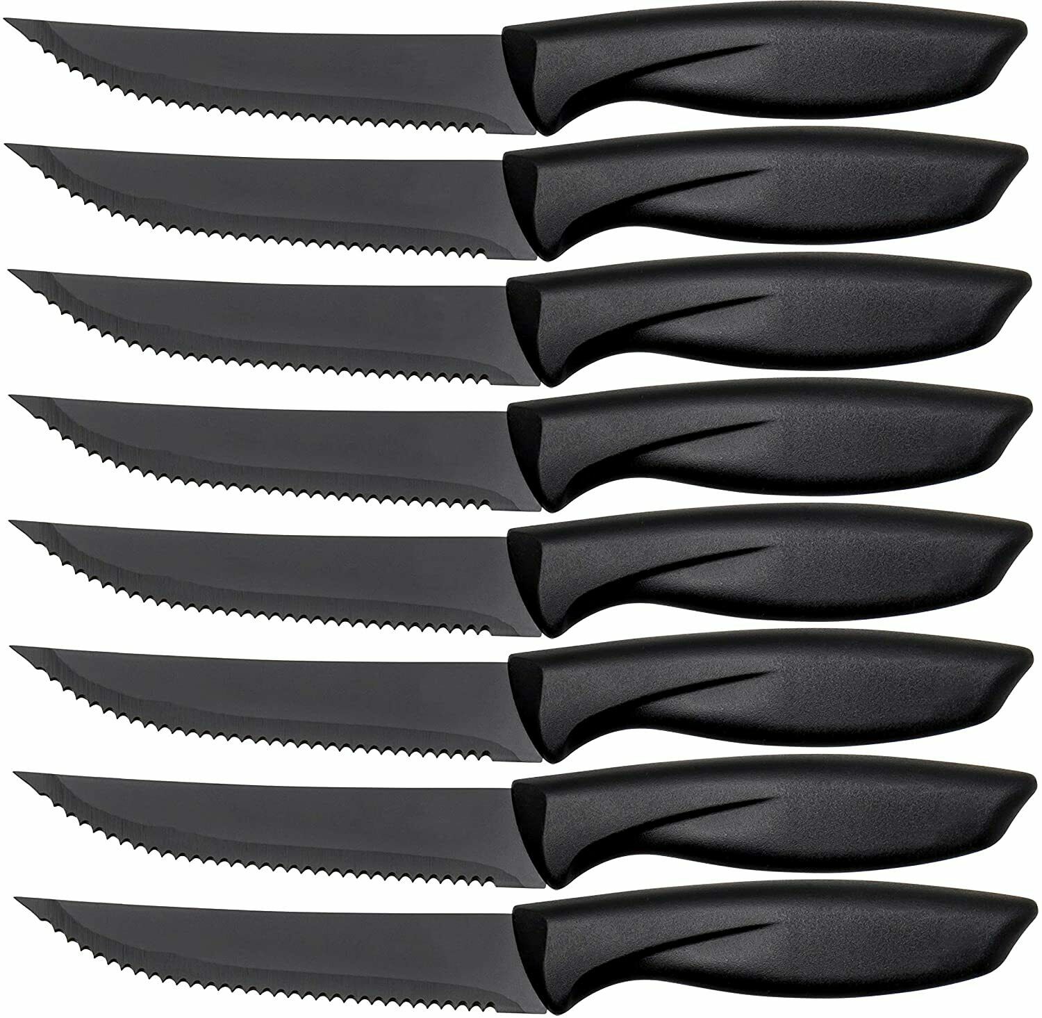 8-Piece Serrated Steak Knife Set – Professional Stainless Steel Sharp Dinner Knives