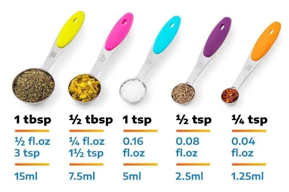 10pcs Stainless Steel Measuring Cup And Spoon Set With Silicone