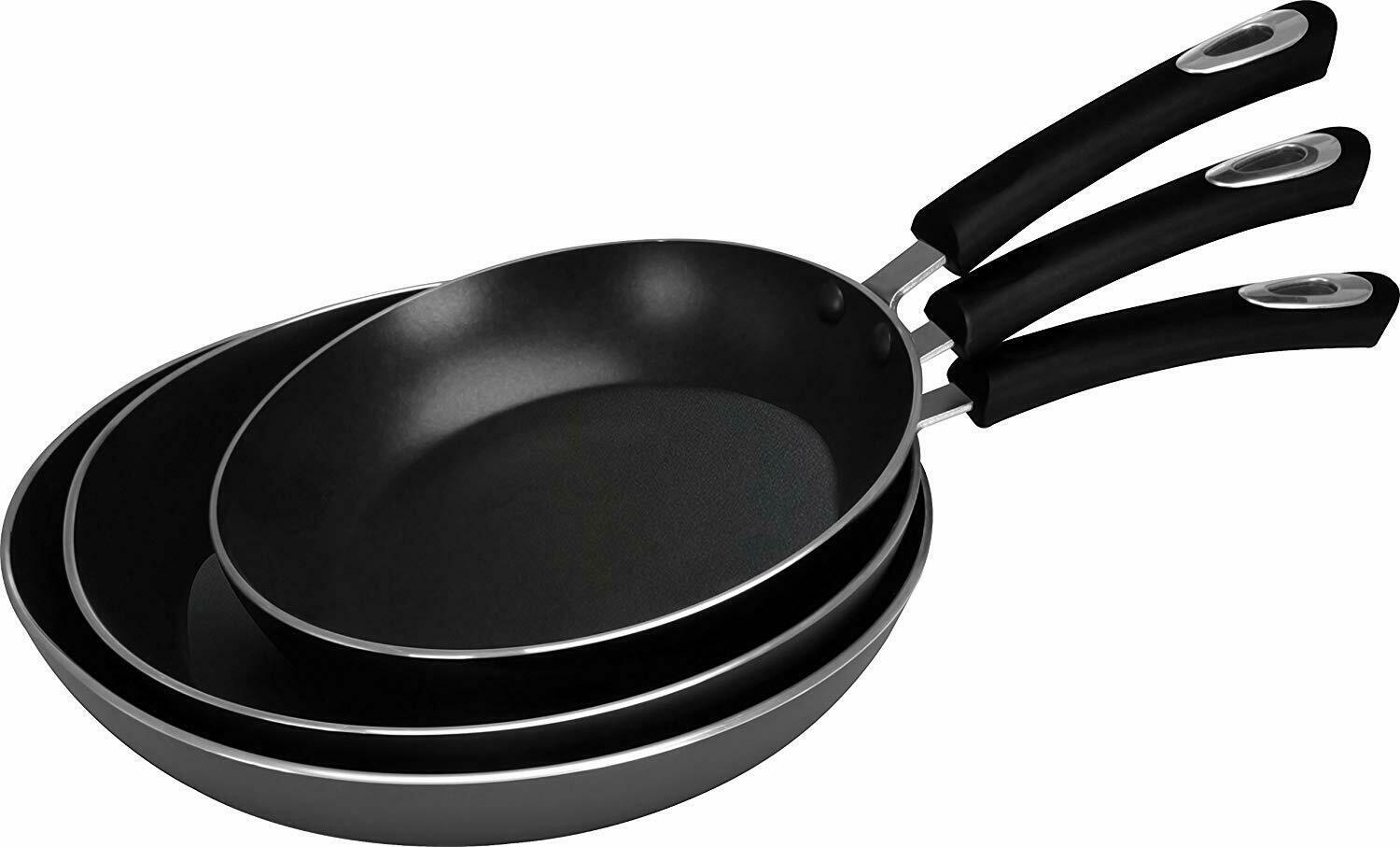 3-Piece Nonstick Frying Pan Set – Induction Compatible Skillet Cookware Set