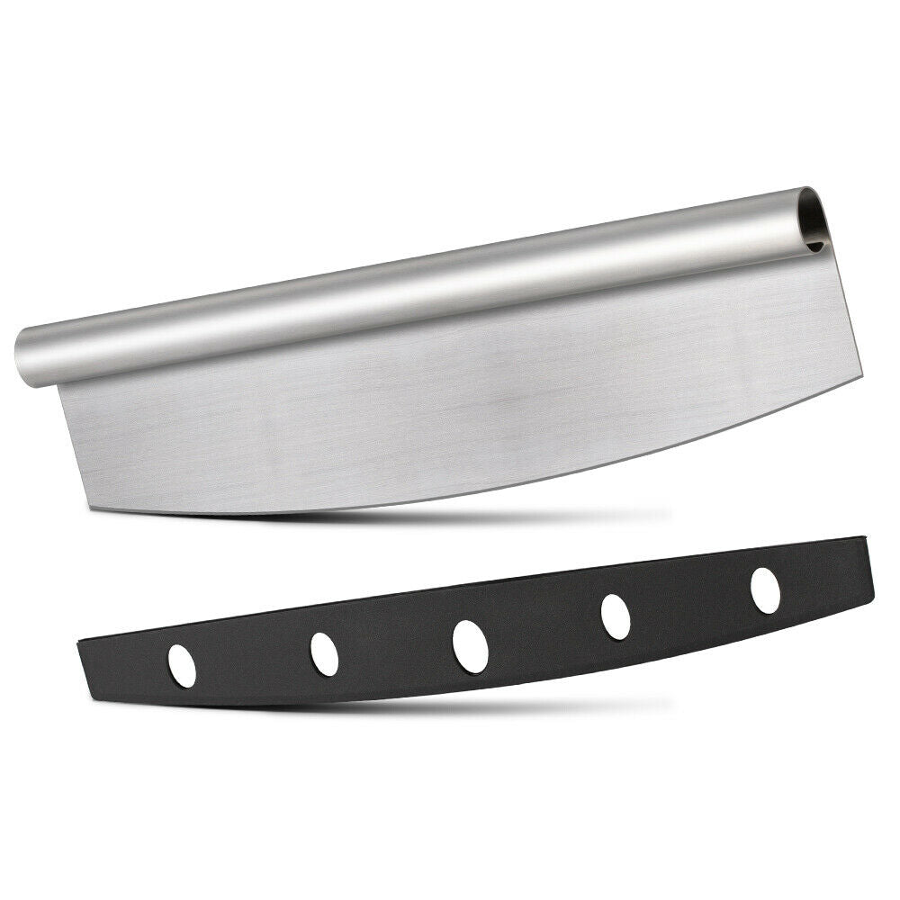 14-Inch Rocker Pizza Cutter – Heavy Duty Stainless Steel Pizza Slicer with Cover