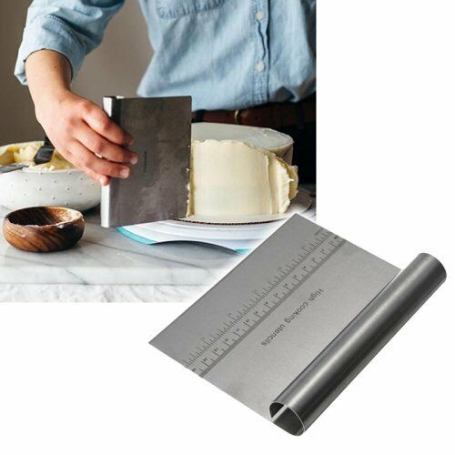 Professional Quality Heavy Duty Multi-Purpose Stainless Steel Bench Scraper, Chopper, Cutter