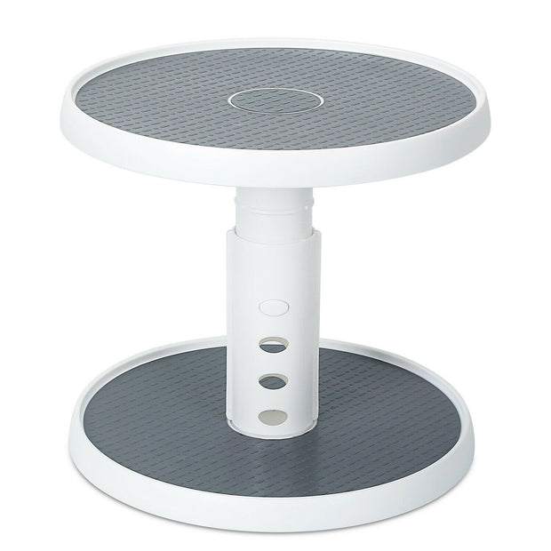 2 Tier Lazy Susan 360° Turntable, 10 inch, Adjustable Kitchen Spice Organizer Rack