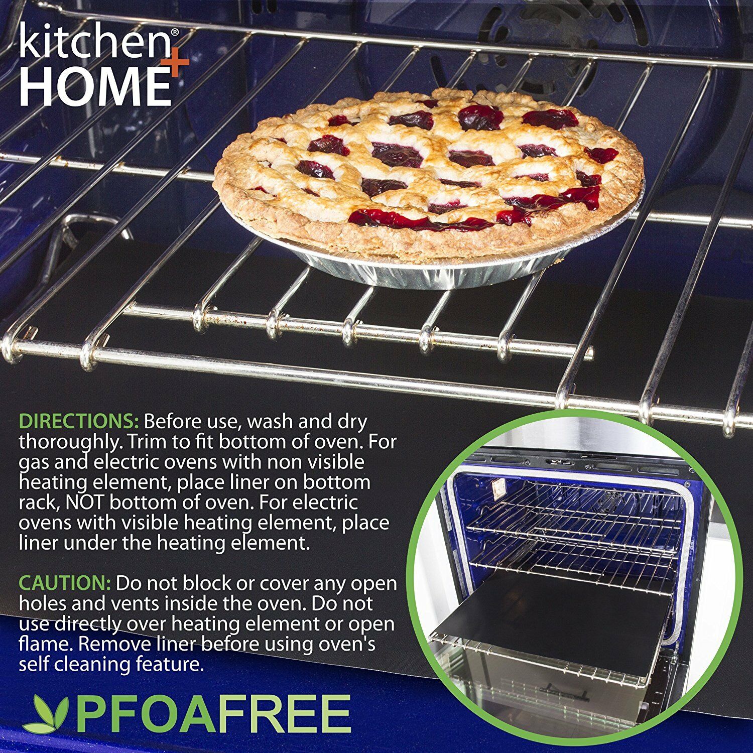 2-Pack Heavy Duty Nonstick Oven Liners – Reusable BPA Free Oven Mat & Spill Protector