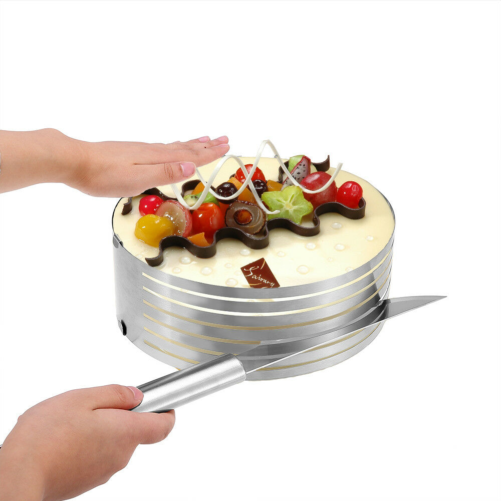 Adjustable 9-12” Pastry, Baking, Mousse Cake Round Ring Cutter, Layer Slicer Mold