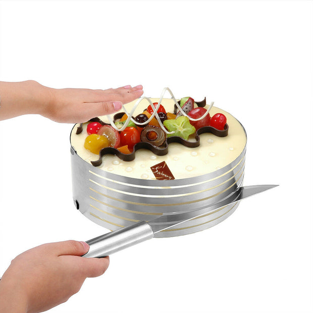 Adjustable 9-12” Pastry, Baking, Mousse Cake Round Ring Cutter, Layer Slicer Mold