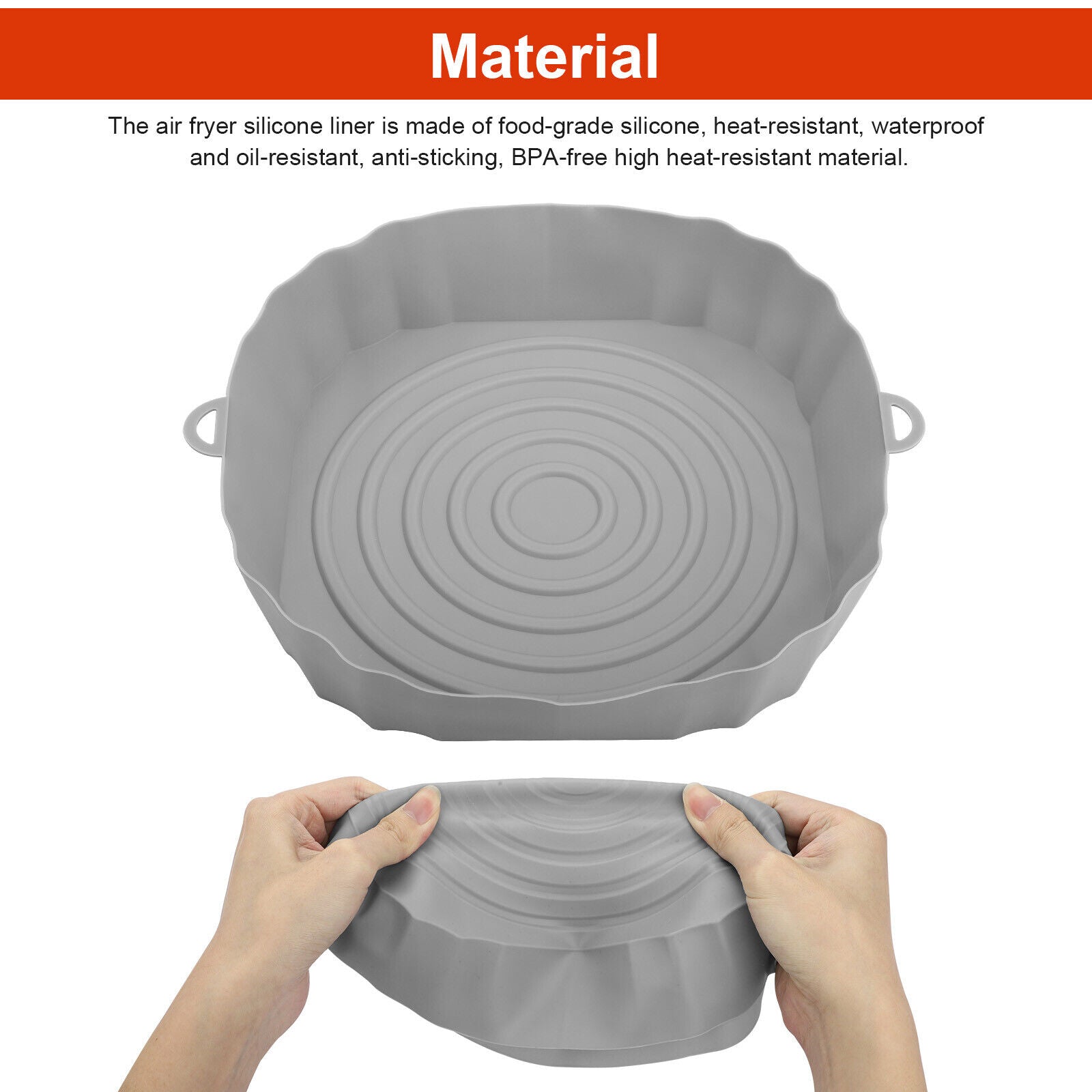 2-Pack Air Fryer Silicone Liners – Reusable Nonstick Oven Safe Basket Inserts
