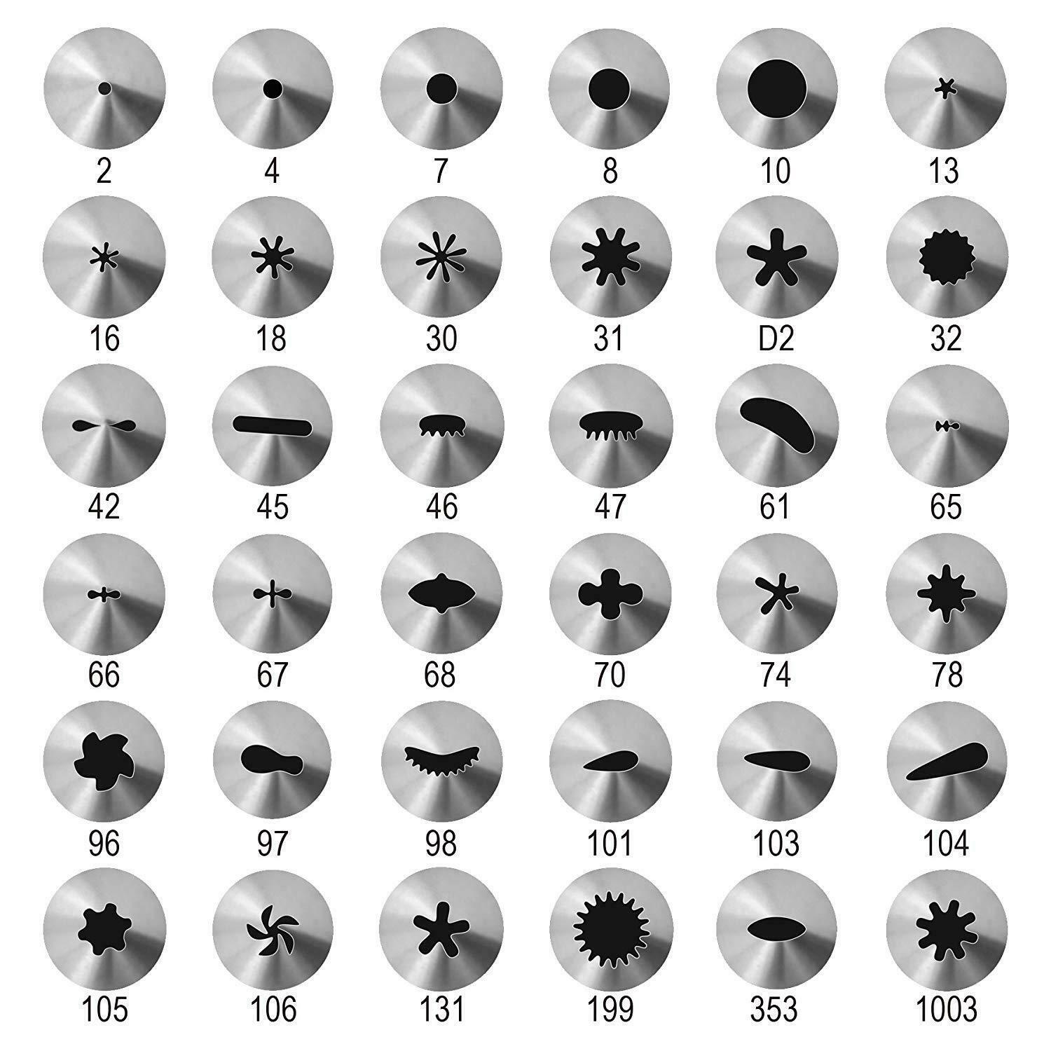 42-Piece Cake Decorating Kit – Stainless Steel Icing Piping Tips & Pastry Nozzles Set