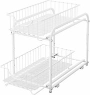 2-Tier Under Sink Organizer w/ Sliding Storage Drawer,Cabinet Organizer Kitchen