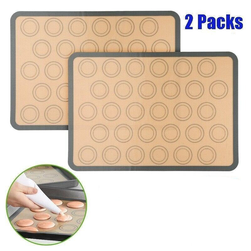 2Pcs 30-Cavity Silicone Pastry, Cake Macaron, Macaroon Oven Baking Mould Mat