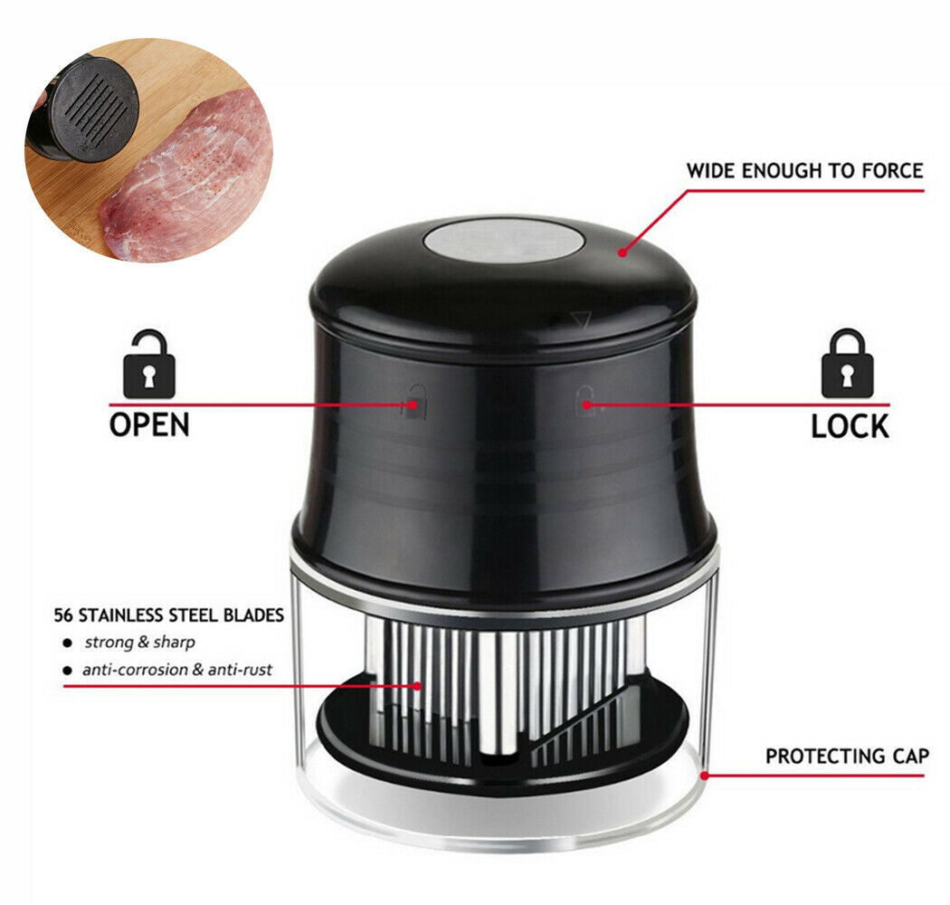 56-Blade Stainless Steel Meat Tenderizer Tool – Heavy Duty Needle Tenderizer for Steak, Beef & Chicken