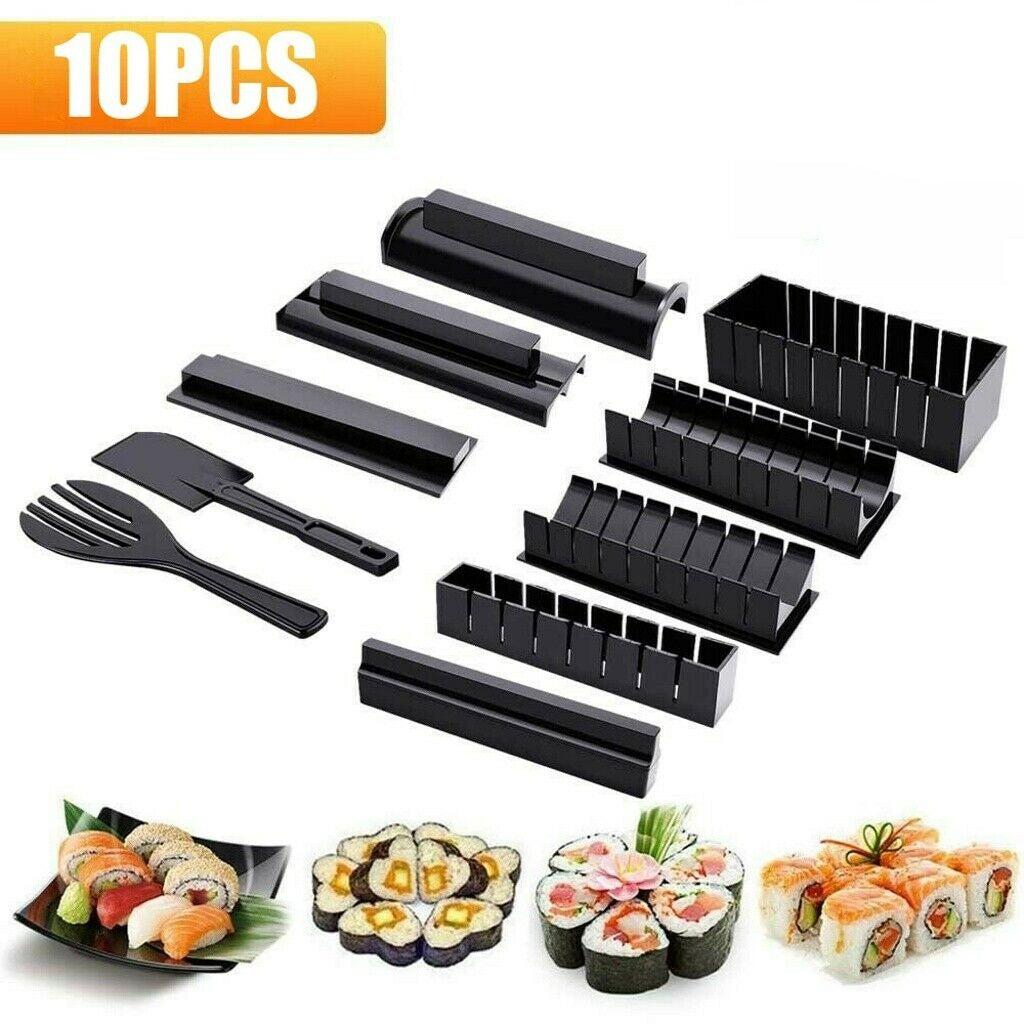 10 in 1 Sushi Making Kit, DIY Sushi Maker Set with Rice Roll Mold