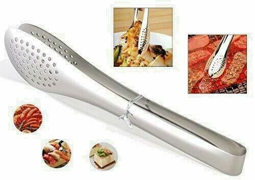 3 Piece Stainless Steel, Heavy Duty, Salad, BBQ, Serving Food Tongs