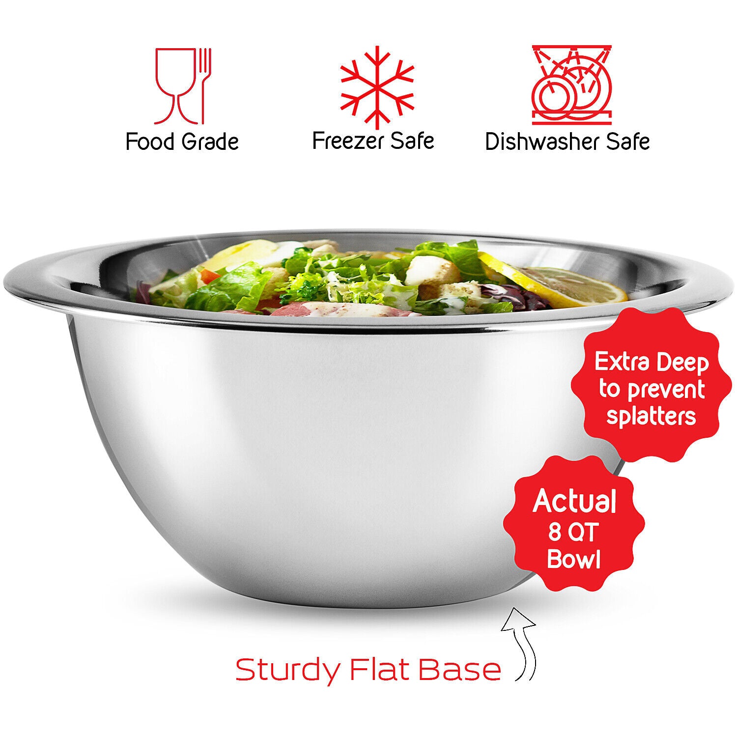 14-Piece Stainless Steel Mixing Bowls Set – Nesting Bowls with Measuring Cups & Spoons