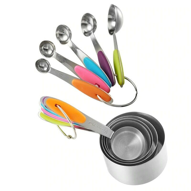 10PCS Stainless Steel Measuring Cups and Spoons Set