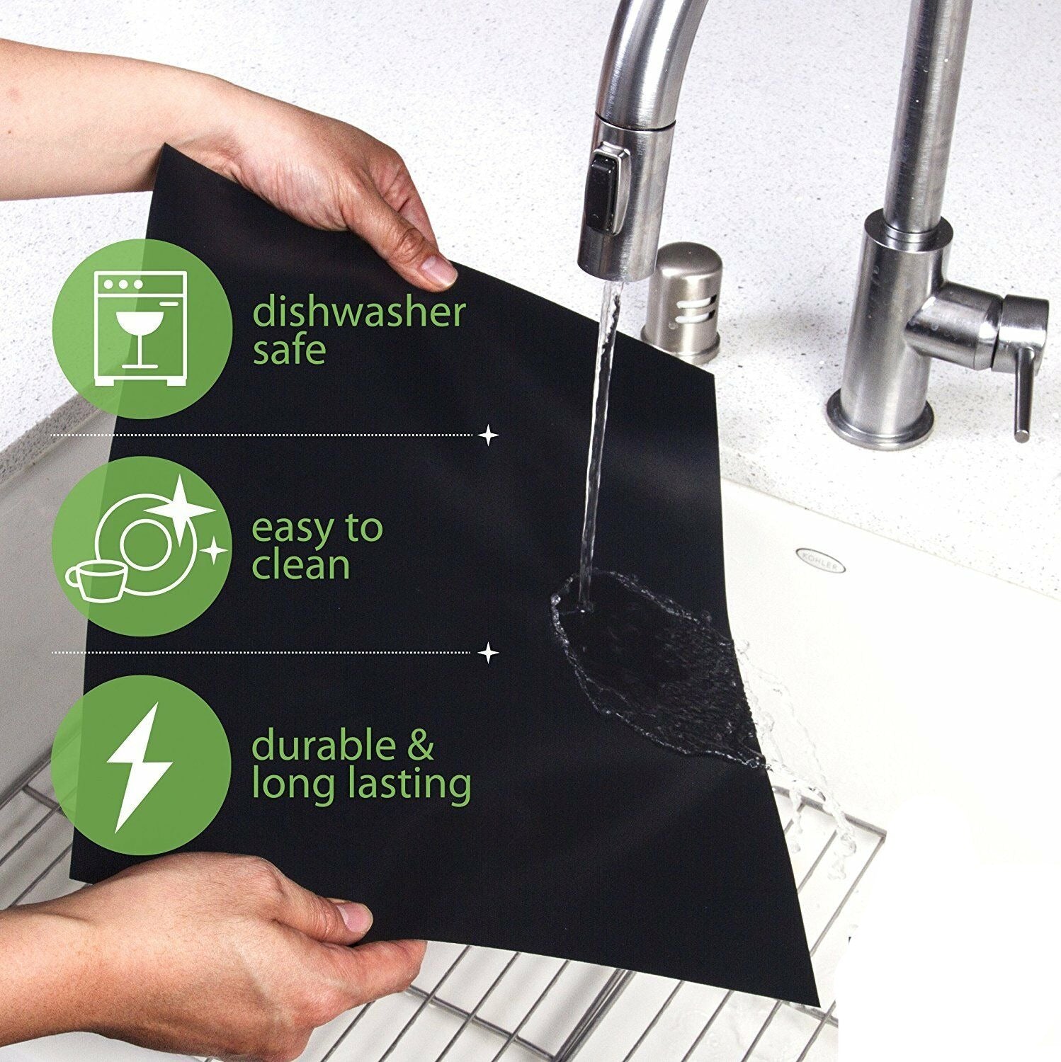 2-Pack Heavy Duty Nonstick Oven Liners – Reusable BPA Free Oven Mat & Spill Protector